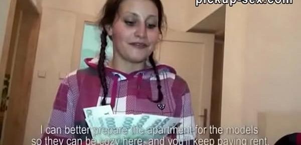  Sexy european skank Petty gets payed and anal creampied